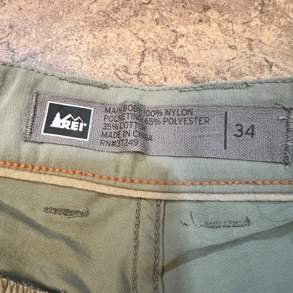 NWT REI Co-op Mens Cargo Adventure‎ Shorts 34 Green Hike Hiking Stretch NEW